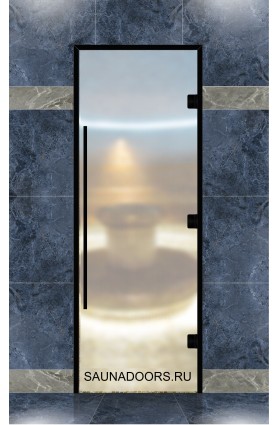 Дверь для ХАММАМА, серия "ПРЕМИУМ black", стекло МАТЕЛЮКС