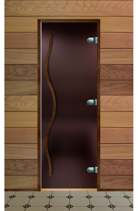 Дверь стеклянная для бани серия Элит стекло бронза сатин (бук)