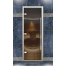 Дверь хамам Веста для турецкой бани с порогом, бронза матовое