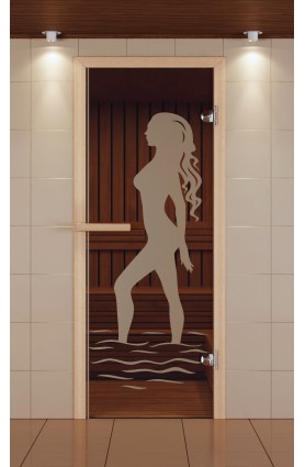 Дверь для сауны стандарт, серия "Диана", стекло бронзовое
