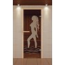 Дверь для сауны стандарт, серия "Диана", стекло бронзовое