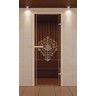 Дверь для сауны стандарт, серия "Лотос 3D", стекло бронзовое