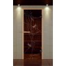 Дверь для сауны стандарт, серия "Стрекоза ночь", стекло бронзовое