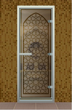 Дверь для турецкой бани серия "Звезда день"