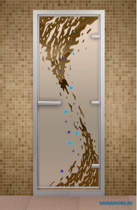 Дверь для турецкой бани серия "Волна", с фьюзингом