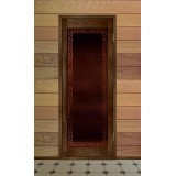 Дверь деревянная для бани серия ВЕКТОР модель "Жимолость"