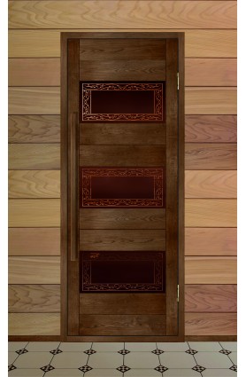Дверь деревянная для бани серия МЕРИДИАН модель "Жимолость"