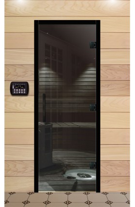 Дверь для сауны, серия "Премиум", стекло серое 