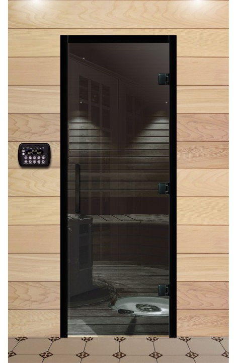 Дверь для сауны, серия "Премиум", стекло серое 