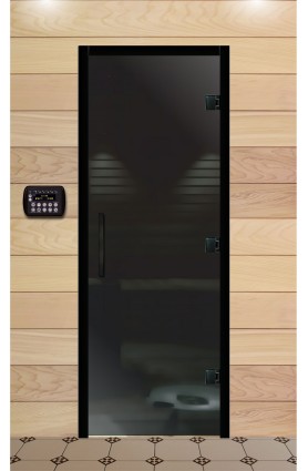 Дверь для сауны, серия "Премиум", стекло серое матовое