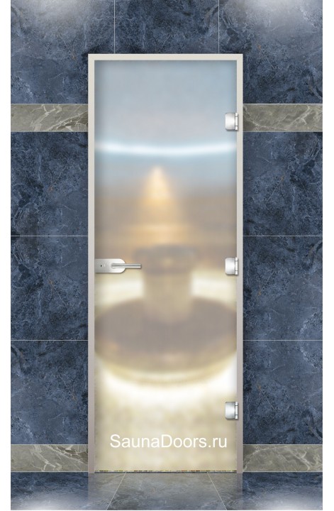 Дверь для душа, туалета серия "Премиум", коробка алюминий с замком