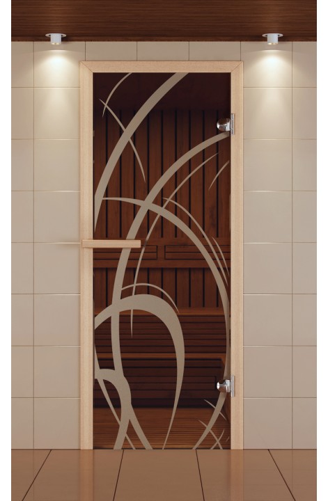 Дверь для сауны стандарт, серия "Мокко", стекло бронзовое