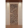 Дверь для сауны стандарт, серия "Морское дно", с фьюзингом, стекло бронзовое
