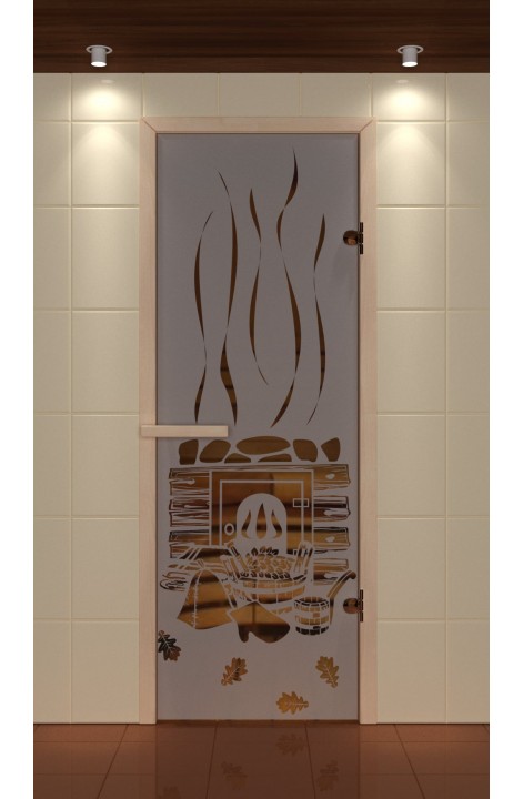 Дверь для сауны стандарт, серия "Парилка", стекло бронзовое