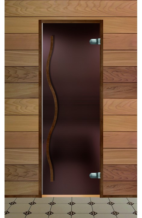 Дверь стеклянная для бани серия Элит стекло бронза сатин (Бук)
