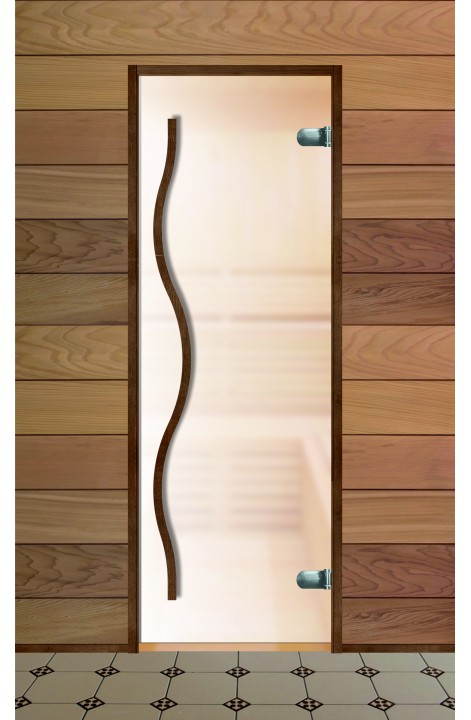 Дверь стеклянная для бани серия Элит стекло сатин ручка тильда