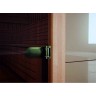 Дверь для сауны, серия "Премиум", коробка бук крашенная под термодревесину стекло бронза сатин, ручка 1184 мм.