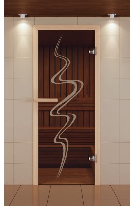 Дверь для сауны стандарт, серия "Торнадо", стекло бронзовое