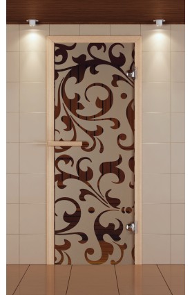 Дверь для сауны стандарт, серия "Версаль", стекло бронзовое 