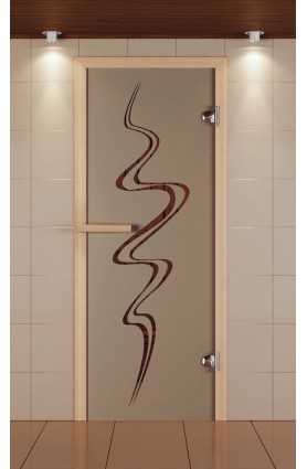 Дверь для сауны стандарт, серия "Вихрь", стекло бронзовое